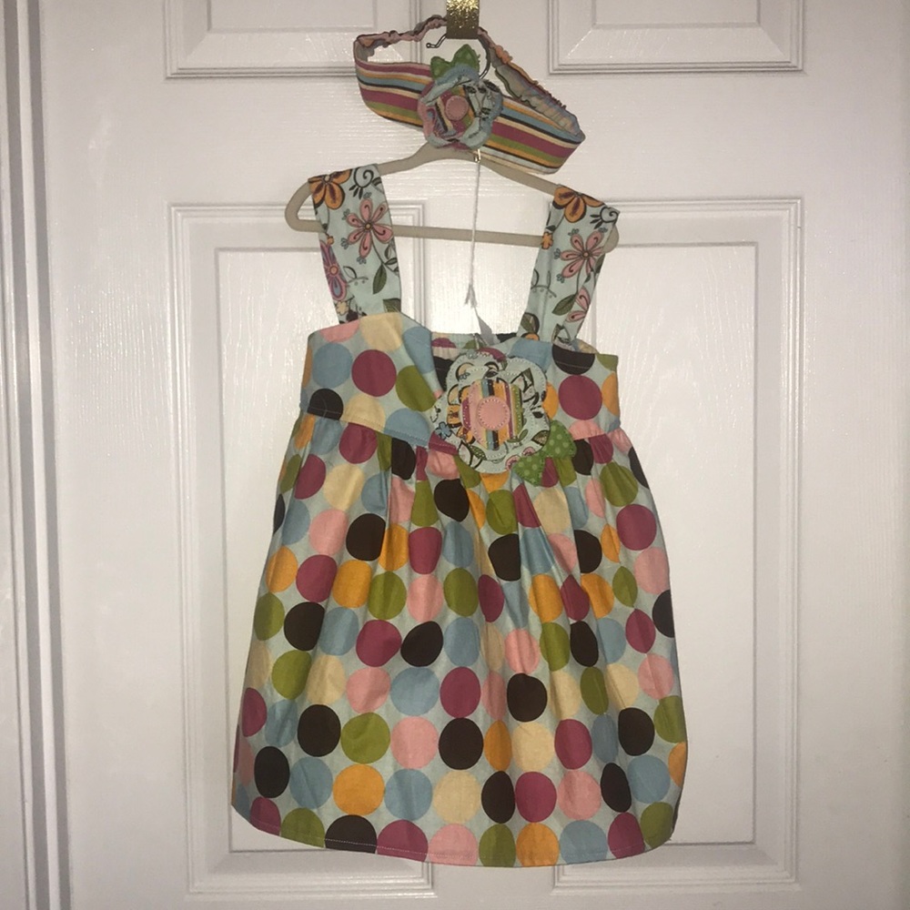 Boutique Little Girl Dress & Headband.